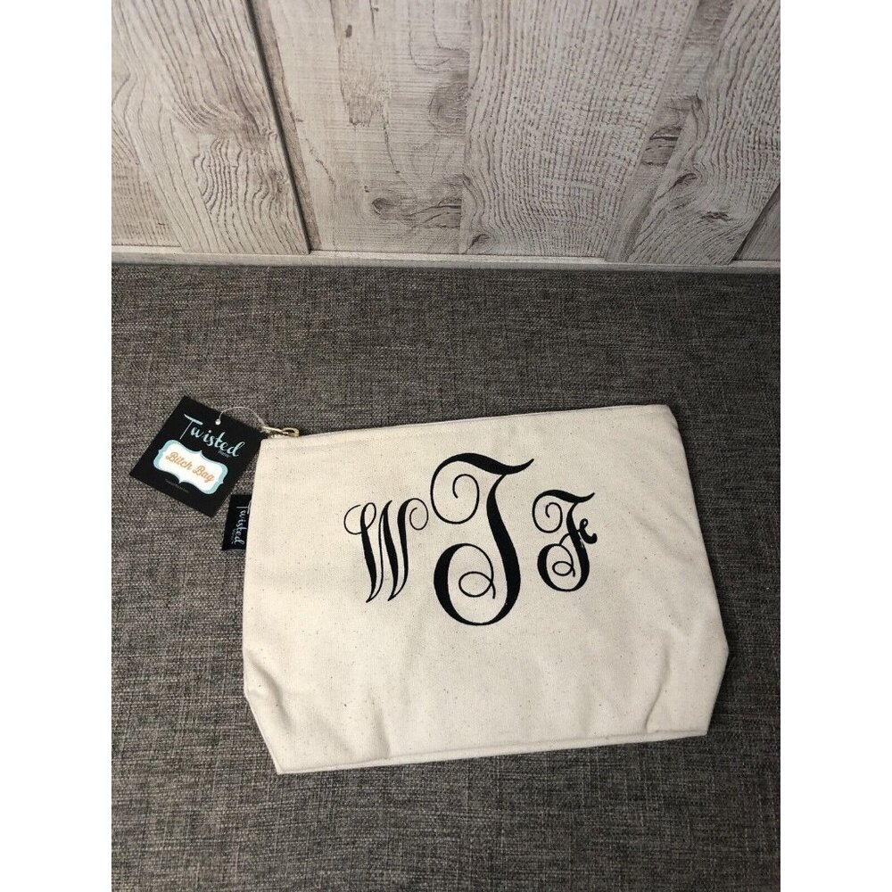 Twisted Wares WTF Bag Makeup Cosmetic Pencil Zippered Canvas Bag